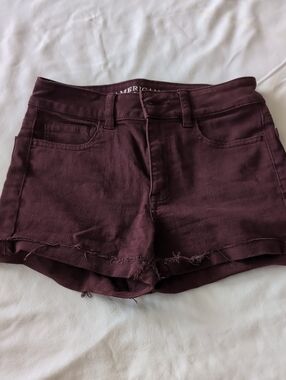 American Eagle Outfitters Plum Burgundy Denim Shorts